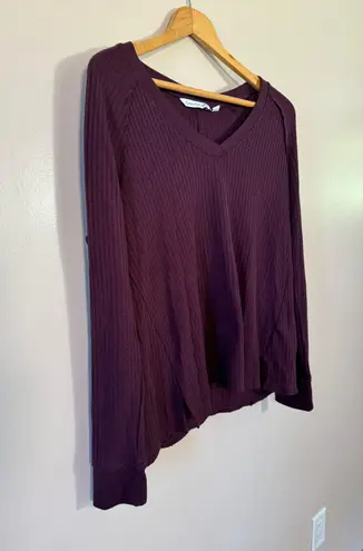 Calvin Klein Jeans Plum  Waffle Knit Top Size M EUC