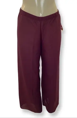 Zuliana Size Large Burgundy Elastic Waist Sheer Beach Pants. Made in USA. New