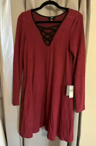 Iz Byer Maroon Sweater Dress