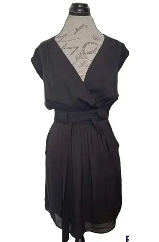 Daniel Rainn DR2 Dress Womens Short Sleeve Black Tied Pleated Evening Night Out