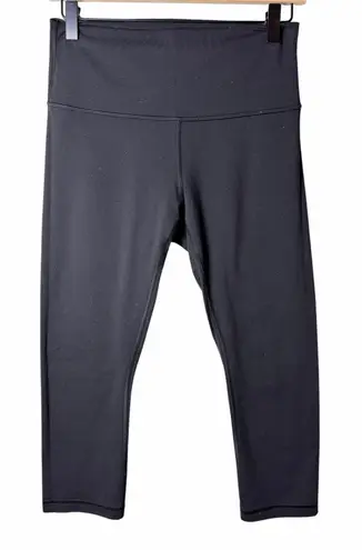 Lululemon Black Wunder Under Crop *Luon Cropped Yoga Leggings Size 8