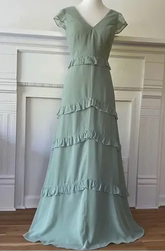 Revelry 8 Formal Dress Homecoming Long Bridesmaid Gown 8 Amelia Sage Green Fairy