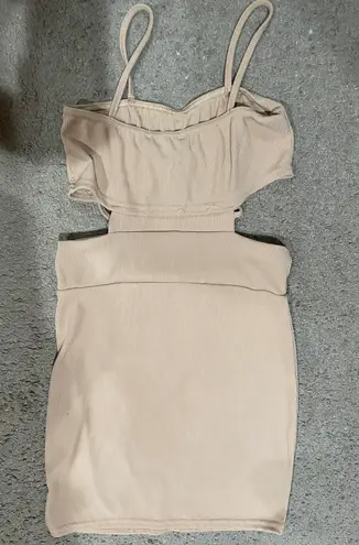 Pretty Little Thing Nude Cut Out Dress