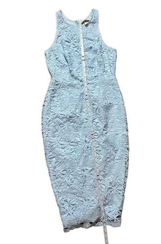 Yumi Kim Save The Date Floral Lace High Neck Dress in Baby Blue Sz Small