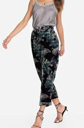 Johnny Was Glowing Iris Cuffed Pant Sill Velvet Blue Floral Large