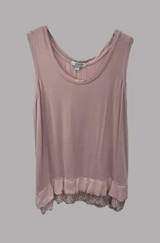 Daisy Fuentes Lilac Lace Hem Tank Top Women's Size Large