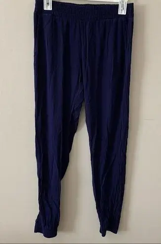 Monrow Blue Crepe Pull On Pants Rayon Jogger