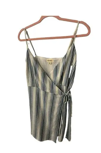 Rag Poets CANGGU BLUE AND WHITE STRIPE WRAP DRESS 100% COTTON SIZE MEDIUM