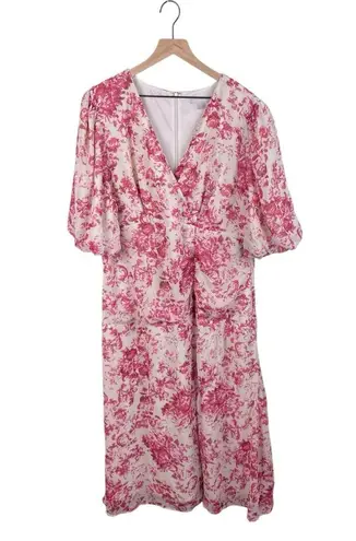 Chelsea28 NEW Forget Me Not Floral Print Puff Sleeve Midi Dress Women's Size XXL