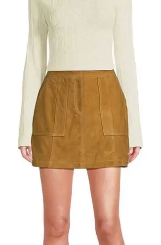 Le’ AL.X Suede Pick Stitch High Rise Pencil Mini Skirt Tan Size XL