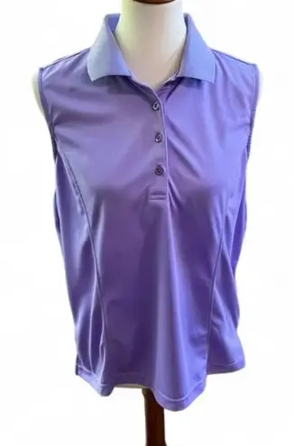 Monterey Club Womens Sleeveless Polo Shirt Purple Dry Swing Moisture Wicking L Size L