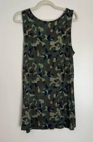 LOGO By Lori Goldstein LOGO Lounge by Lori Goldstein Camo Army Printed Jersey Knit Tank Size Large