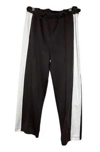 THE GREAT. Dark brown and White Track Pants size 3 (L) Black