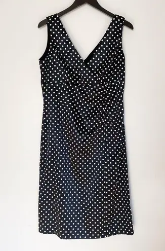 Donna Ricco V-Neckline Polka Dot Sheath Dress 12
