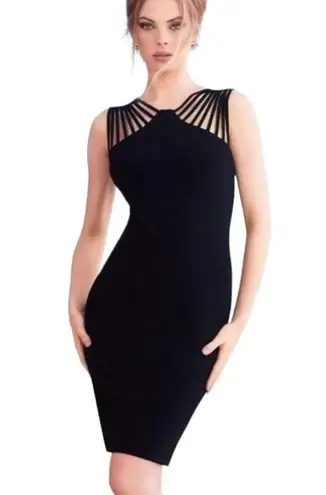 Joseph Ribkoff Strappy Cut Out Black Sheath Dress Size 6