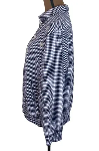 Vintage seersucker gingham bomber embroidered and embellished stars size 10 White