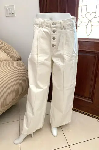 Rokh x GU (Uniqlo) Wide Button Cotton Jeans in Off White Size L