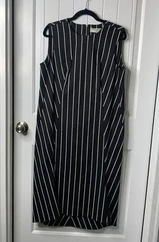 Balenciaga Striped black avant garde quiet luxury shift Dress minimalist size 42