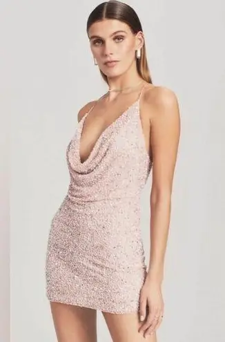 Retrofête Retrofete Mich Embellished Party Celebrity Sequin Mini Dress Pink Size M NWT