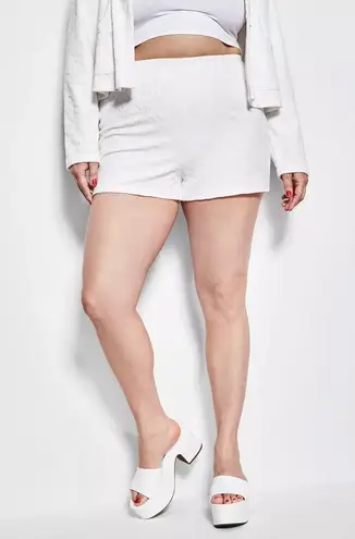 Royalty By Maluma Ivory Crown Embossed French Terry Shorts Medium