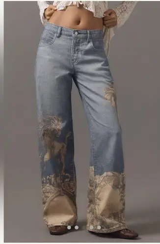 New with tags Anthropologie Pilcro low rise wide leg jeans 25 tall Blue