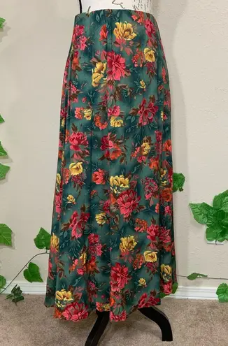 Jantzen Vintage 90’s Green Floral Ankle Skirt Fairy