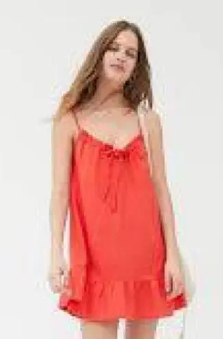 Urban Renewal  Flounce Mini Dress Linen Womens Medium Orange