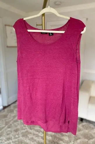 Willi Smith Linen Tank Top Loose Fit Soft Summer Magenta Lightweight Coastal Y2K