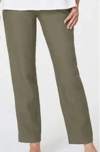 J. Jill Women Love Linen Pants Straight Leg Green Pull On Size SM