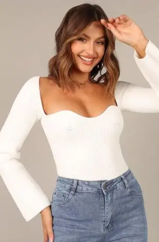 Petal and Pup Aquerelle White Stretch Knit Sweater 12