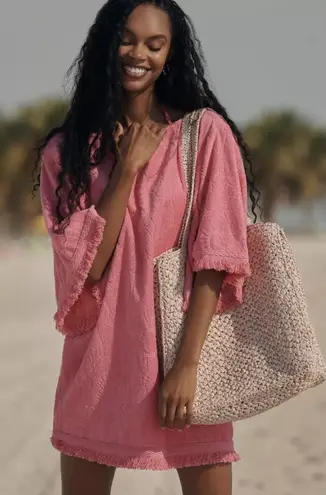 Anthropologie Anthro Ollari Textured Terry Tunic Pink. One Size. MSRP $158  - Image 1