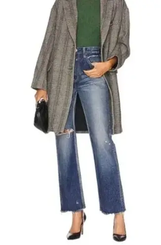 MOUSSY VINTAGE Blue Japanese Denim Rhode Cropped Flare High Rise Jeans 30 EUC