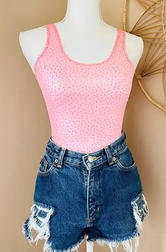 Vintage ILGWU 1970s Cathy Hardwick Barbie pink sheer nylon polka dot body suit Pink Size undefined