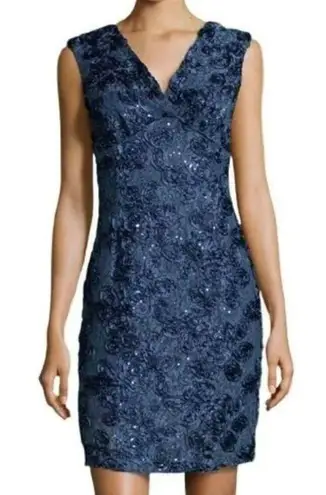 Alex Evenings  ROSETTE & SEQUIN SHEATH DRESS size 10