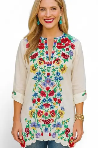 Johnny Was heavily embroidered Gala tunic NWT extremely RARE