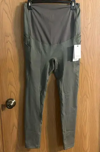 Blanqi Olive Green Maternity Pocket Leggings NWT Medium