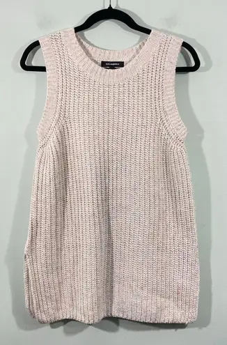 525 America Women Rainbow Speckle Knit Sleeveless Slit Hem Sweater Tank Size M