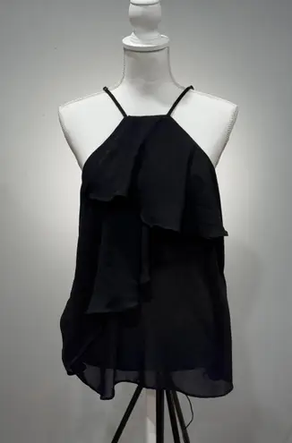 Shilla CLEARANCE! Black Ruffle Tiered Top Size L Like New