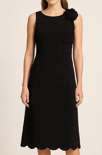 Julia Jordan Black Tiered Scalloped Midi Dress Women’s Size 4