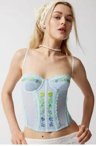 Urban Outfitters NWT Out From Under Divine Modern Love Embroidered Corset Size Large