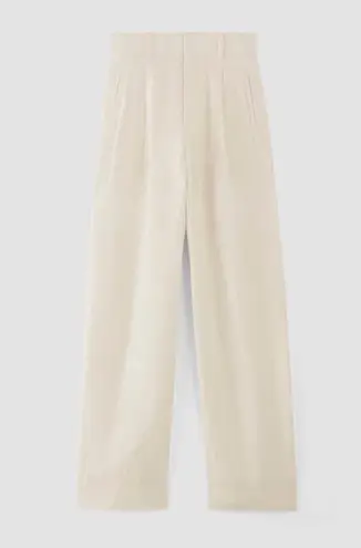 Everlane  The Linen Way High Drape Pant In Bone - Image 3