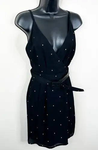 Giorgio Armani Vintage 90's Le Collezioni Dress Womens 6 Black Belted Polka Dots