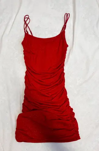 Lucy in the Sky Red Sparkly Bodycon  Dress S - Image 1