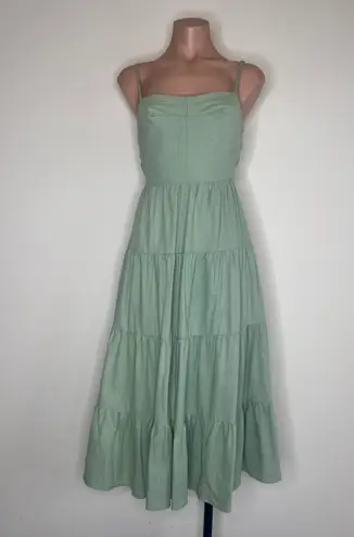 The Comfy And Ready Sally Spaghetti Strap Dress In Green Size Small