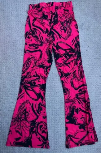 Nasty Gal Swirl Printed Jersey Skinny Flare Pants