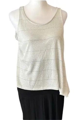 S.O.Y. Shine on you size small Silver sparkly sleeveless top with open back EUC