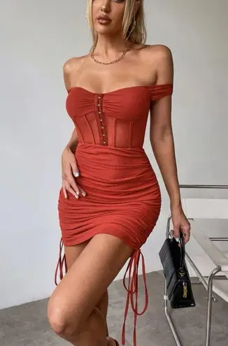 Terra cotta corset dress Red Size M