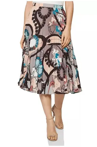 Reiss Lolita Montage Accordion Pleated Skirt Women's Size 8 Abstract Print Artsy