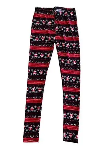 3/$15 Santa/Christmas Holiday Winter Print Patterned Leggings Lounge Pants S Black