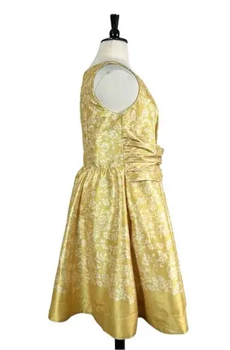 Eshakti Women’s Plus Dress Fit Flare Ruched Waist Yellow Floral Size 14/16